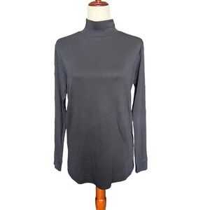 Keren Hart Mock‎ Neck Long Sleeved Black Top. Size: Large NWT Classic Cotton